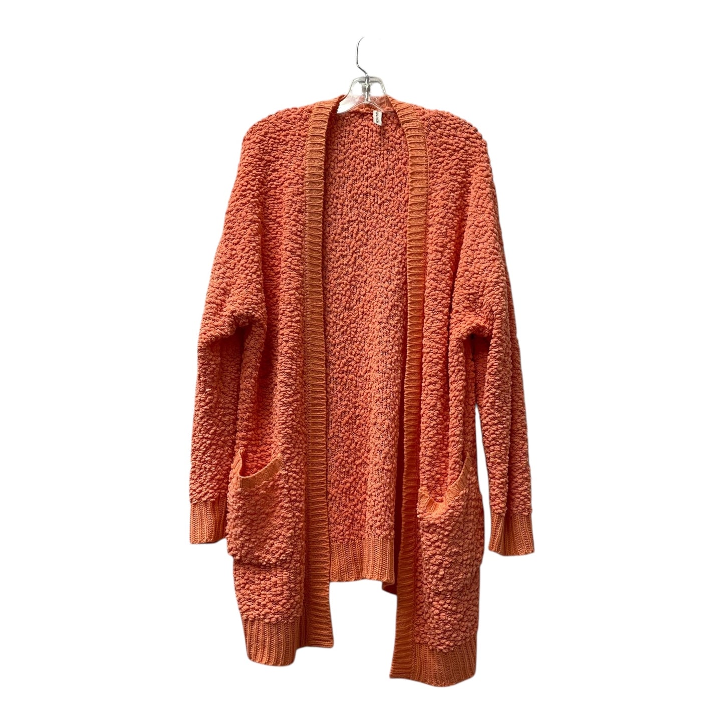 Sweater Cardigan By Zenana In Orange, Size:2X
