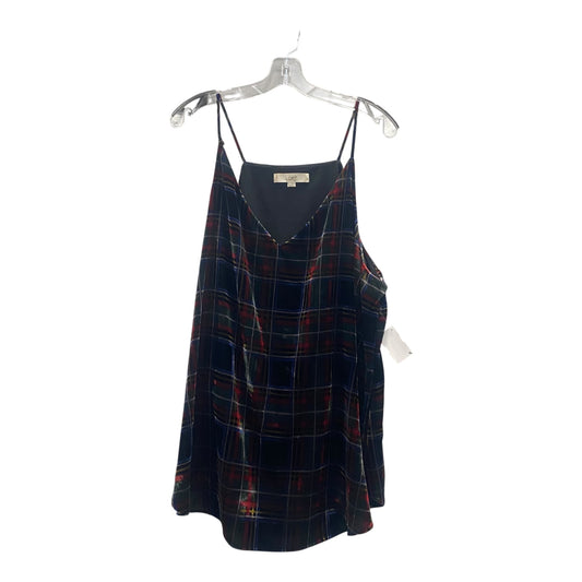 Top Sleeveless By Loft In Black & Red, Size:1X