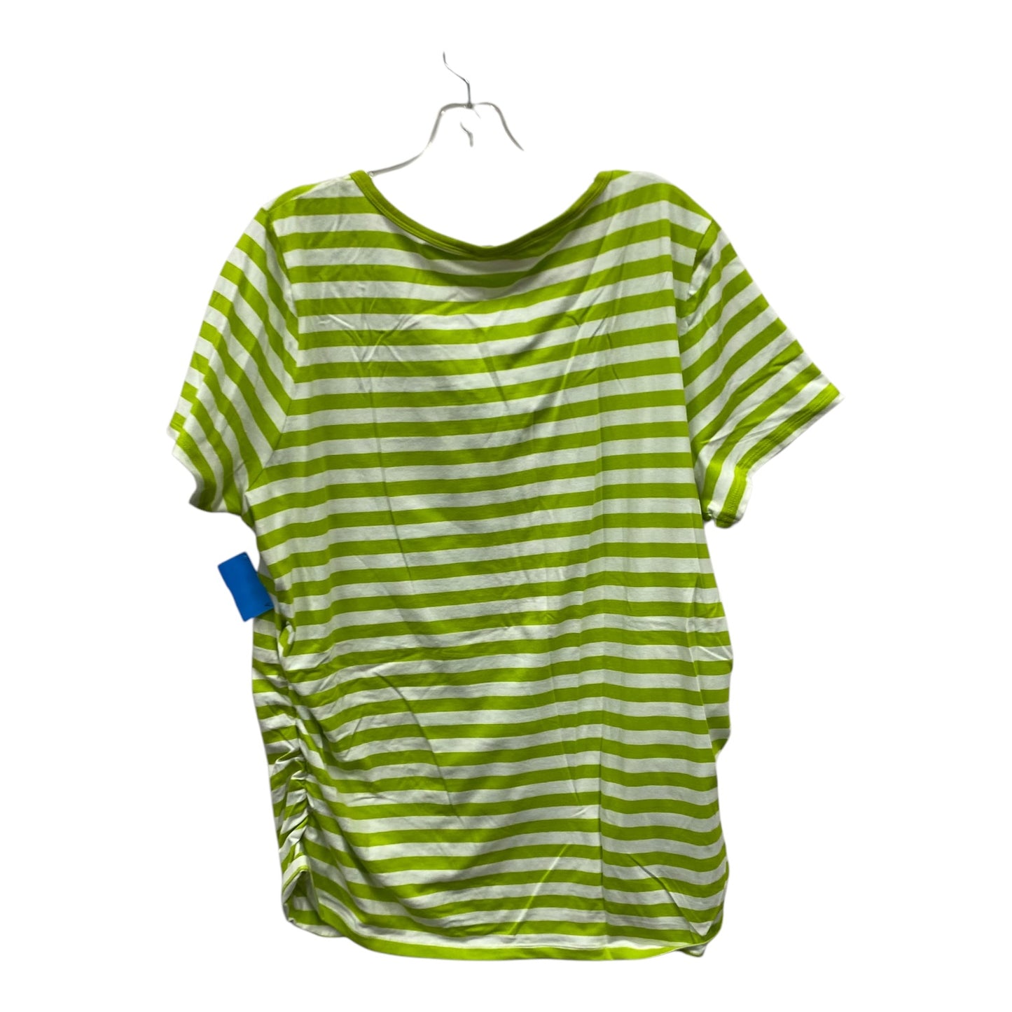 Top Ss Basic By Michael By Michael Kors In Green & White, Size:2X