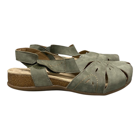Sandals Flats By Earth In Green, Size:9.5