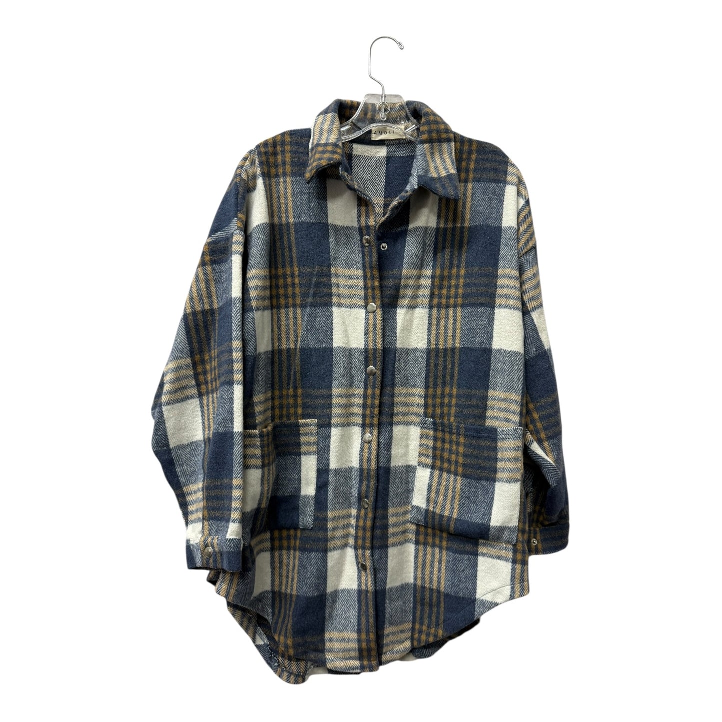 Jacket Shirt By amoli In Blue, Size:M