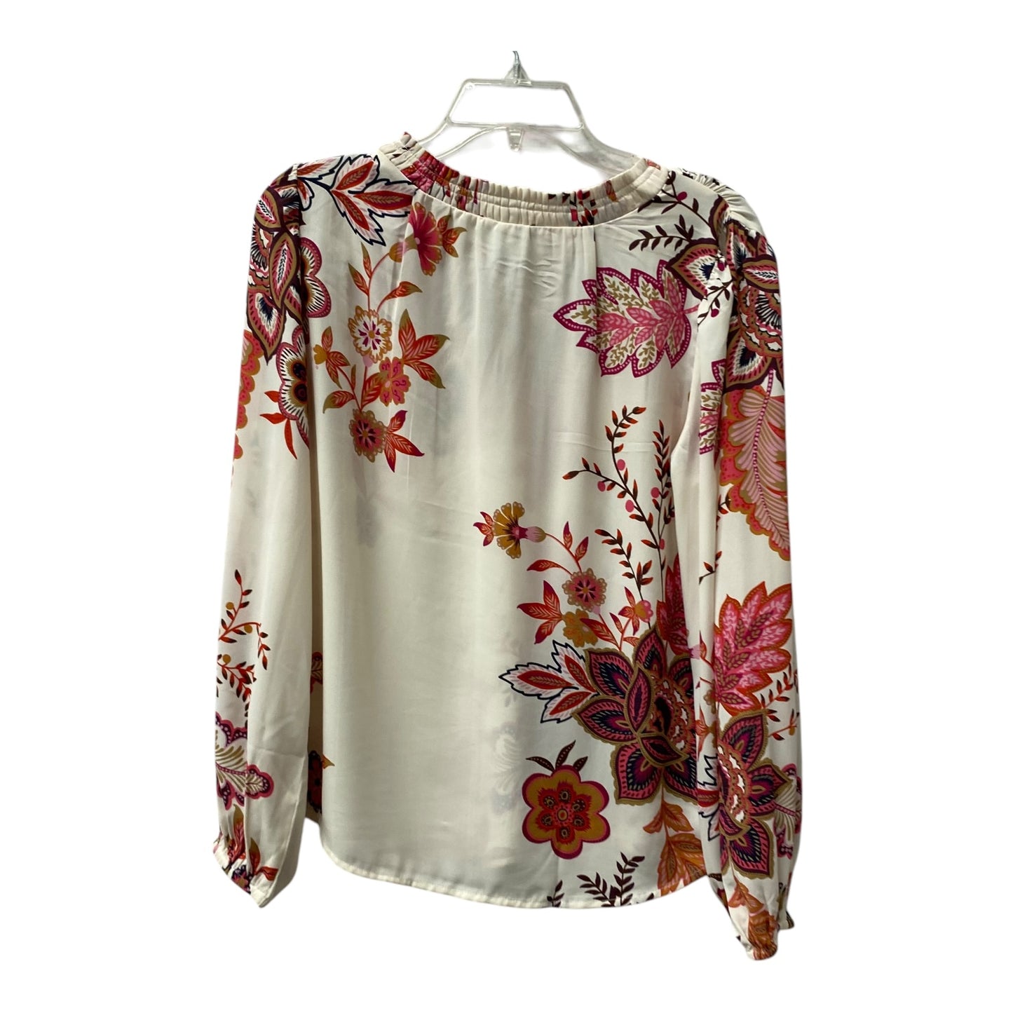 Top Ls By Loft In Cream & Pink, Size:Mp