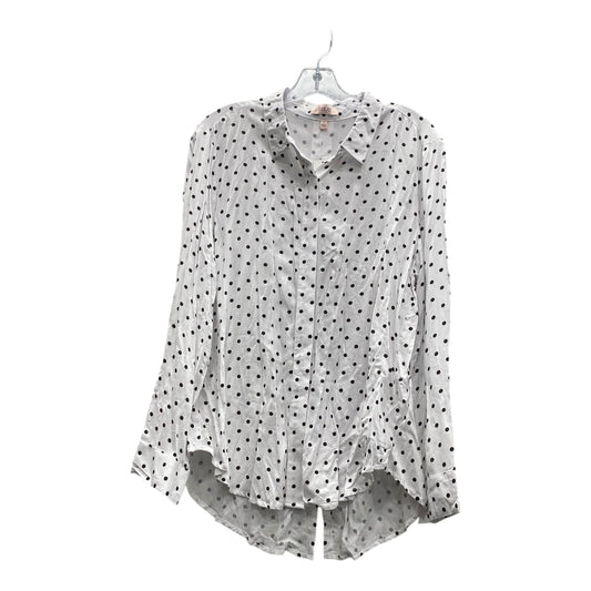 Blouse Ls By Per Se In White, Size:L
