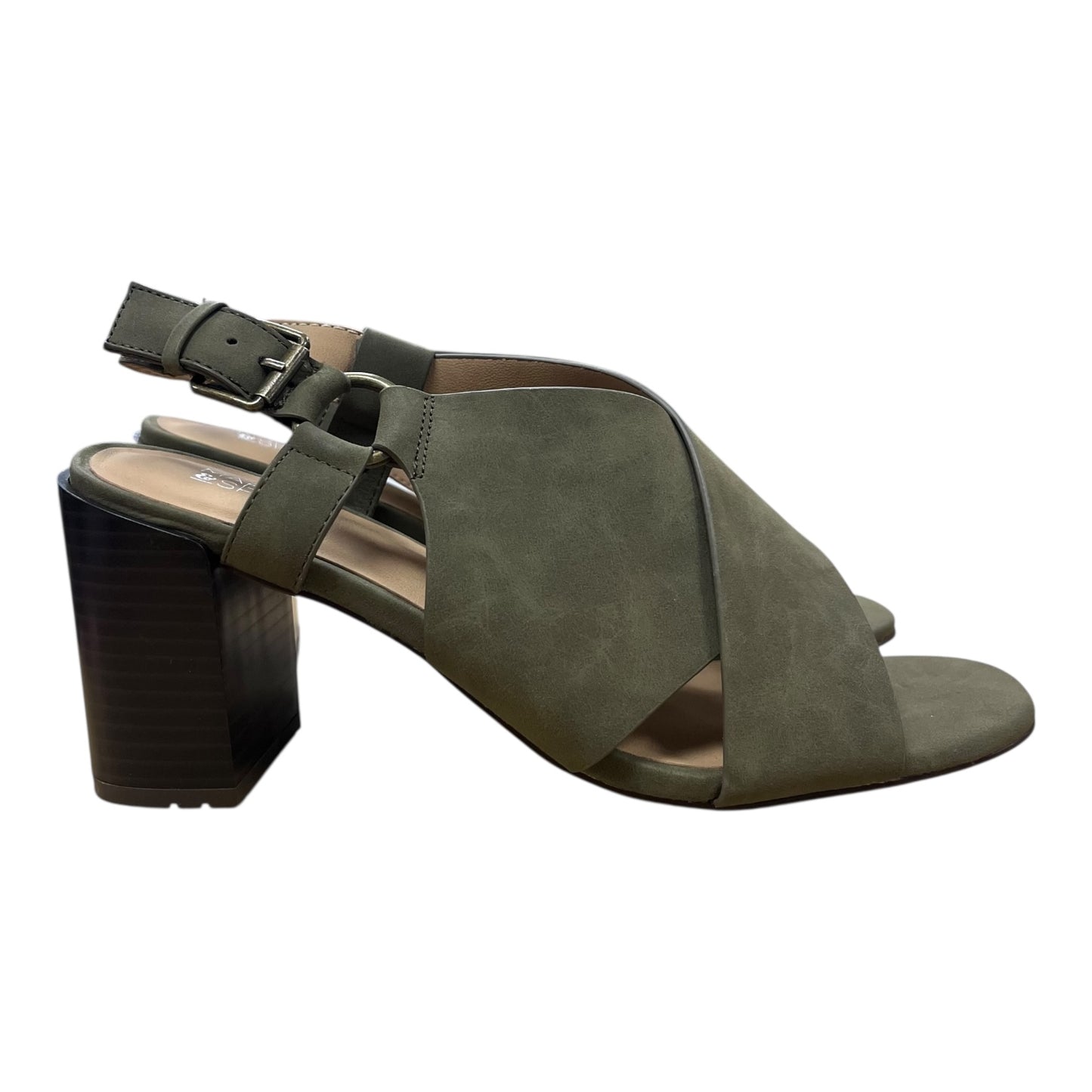 Sandals Heels Block By Market & Spruce In Green, Size:8