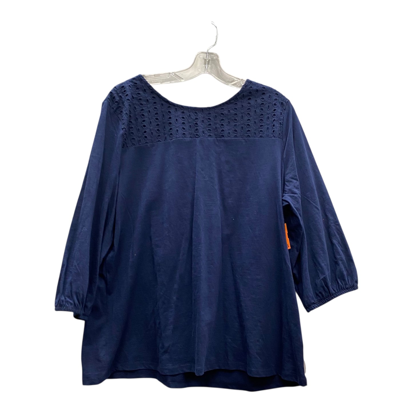 Top 3/4 Sleeve By Croft And Barrow In Blue, Size:Xxl