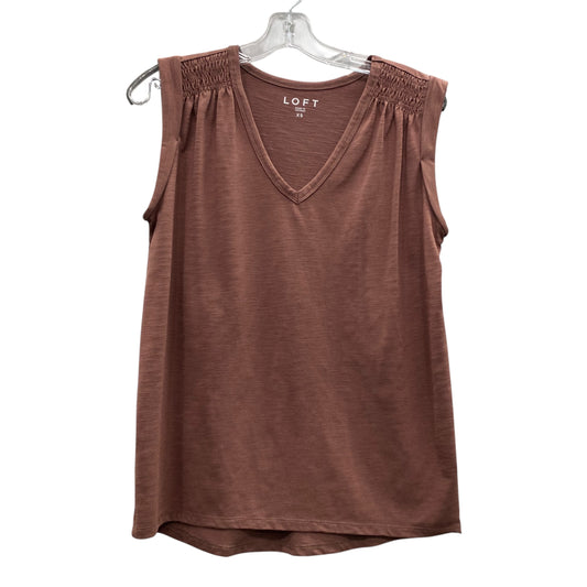 Top Sleeveless By Loft In Brown, Size:Xs