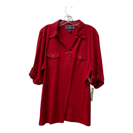 Top Ss By Karen Scott In Red, Size:2X