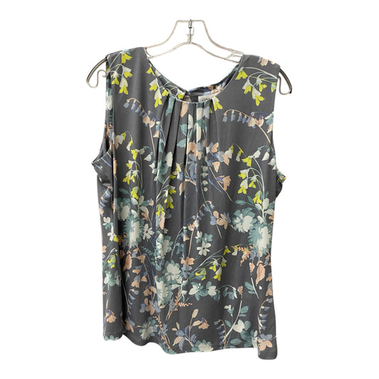 Top Sleeveless By Calvin Klein In Grey, Size:Xl