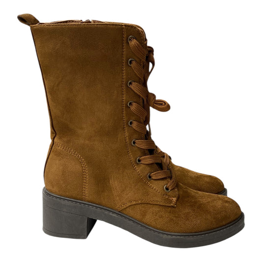 Boots Combat By Rouge In Brown, Size:6