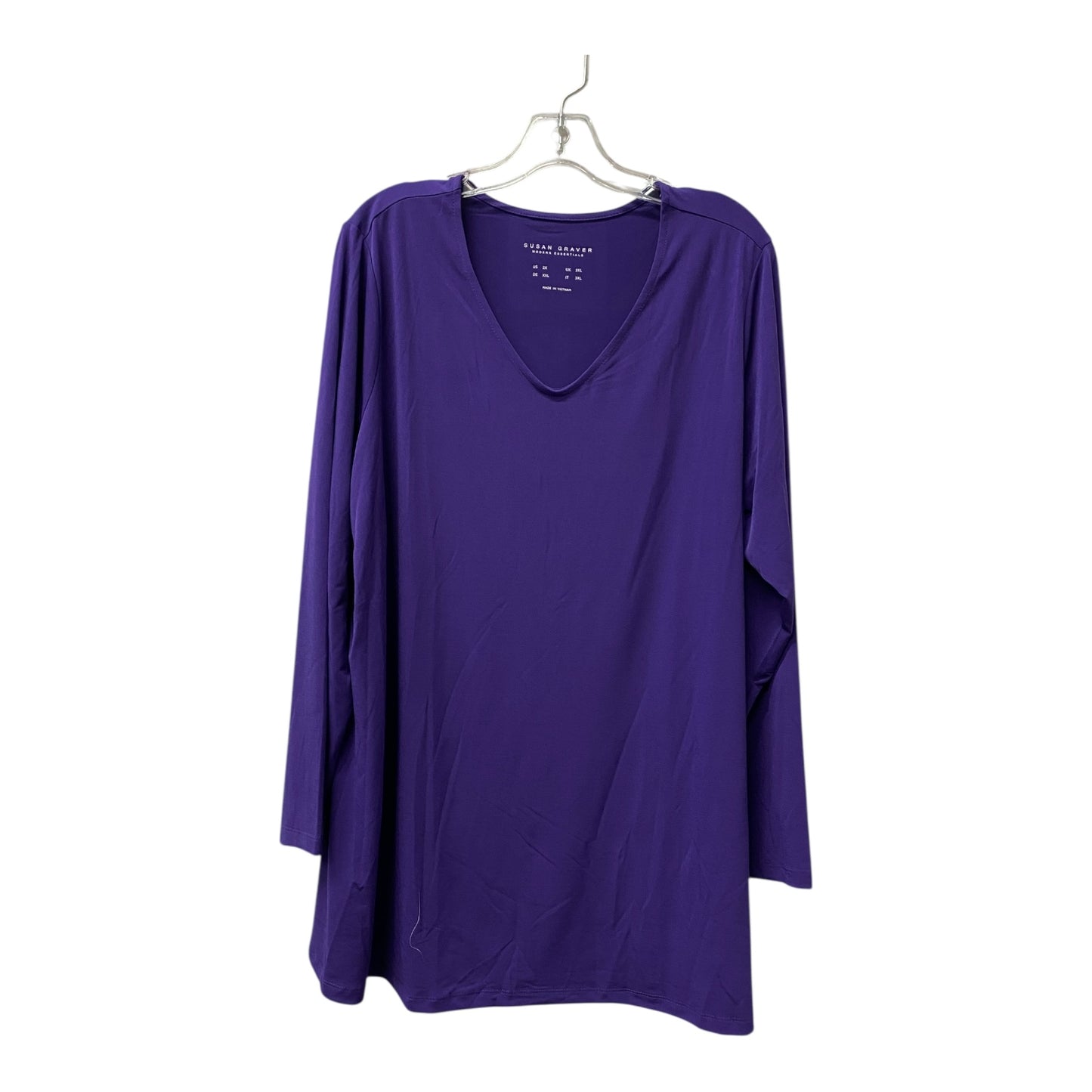 Top Ls By Susan Graver In Purple, Size:2X