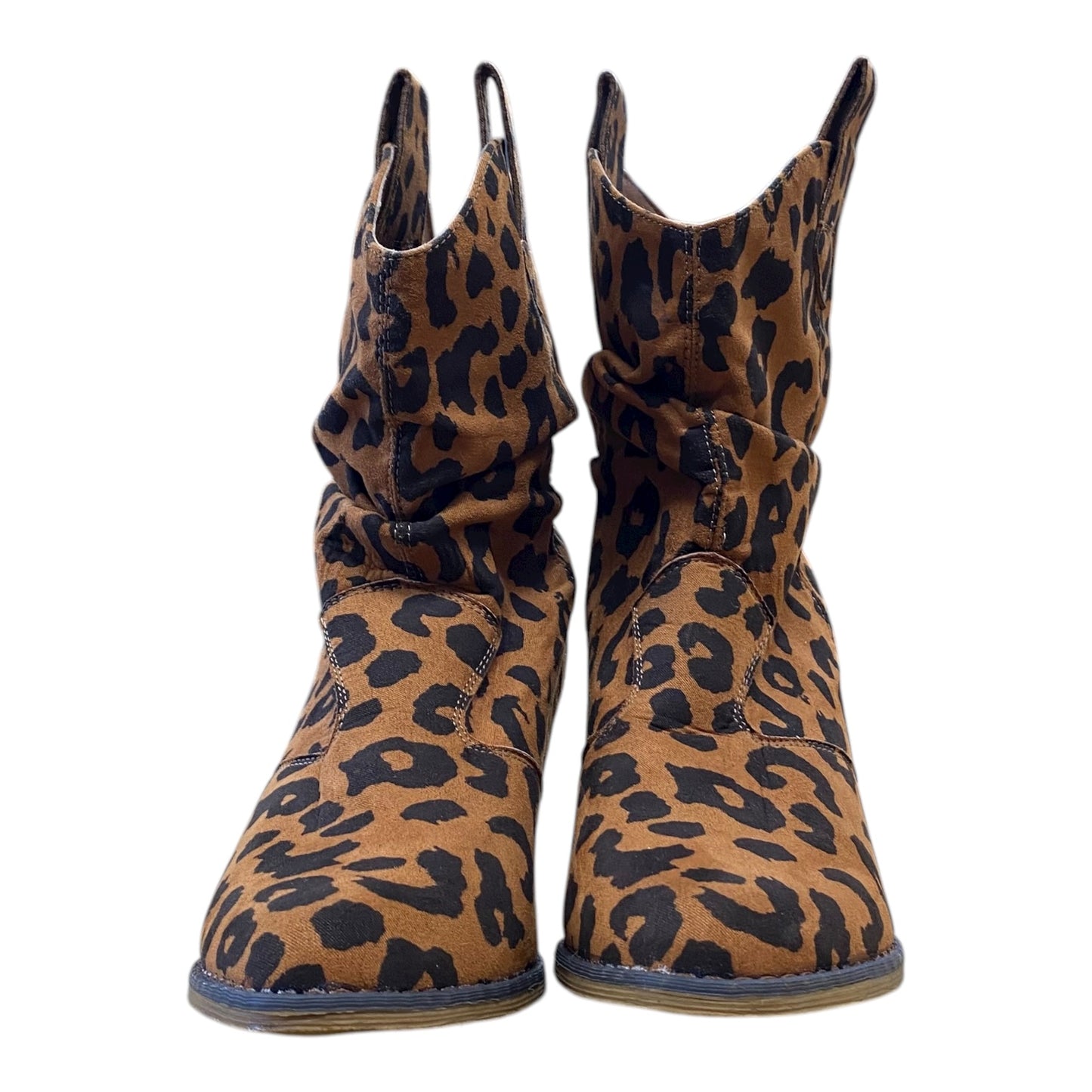 Boots Ankle Flats By Charles and Albert In Animal Print, Size:8