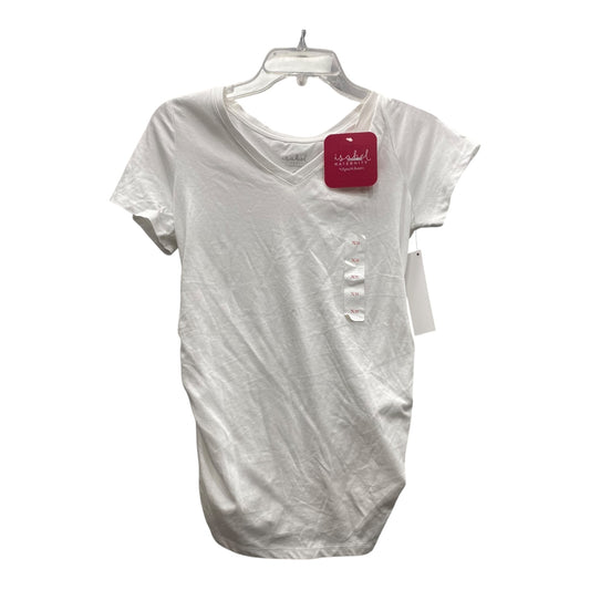 Mat Top Ss By Isabel Maternity In White, Size:Xs