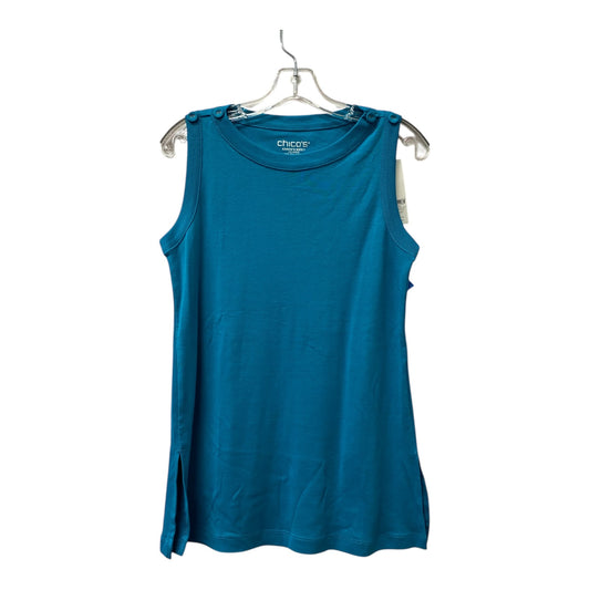 Top Sleeveless By Chicos In Teal, Size:M