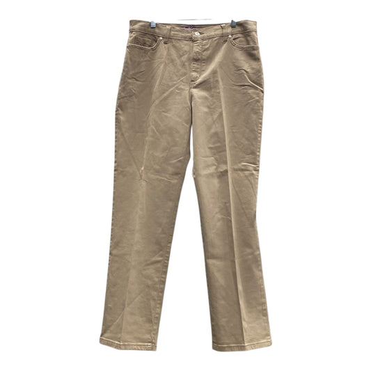 Jeans Straight By Gloria Vanderbilt In Tan, Size:14