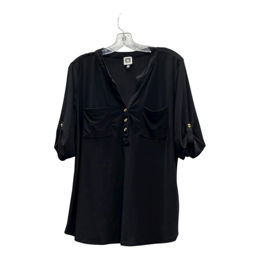Top Ss By Anne Klein In Black, Size:Xl
