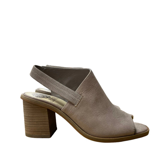 Sandals Heels Block By Vince Camuto In Taupe, Size:7.5