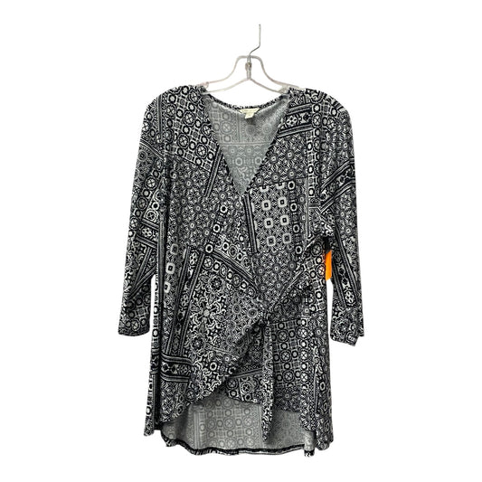 Top 3/4 Sleeve By Cato In Black, Size:Xl