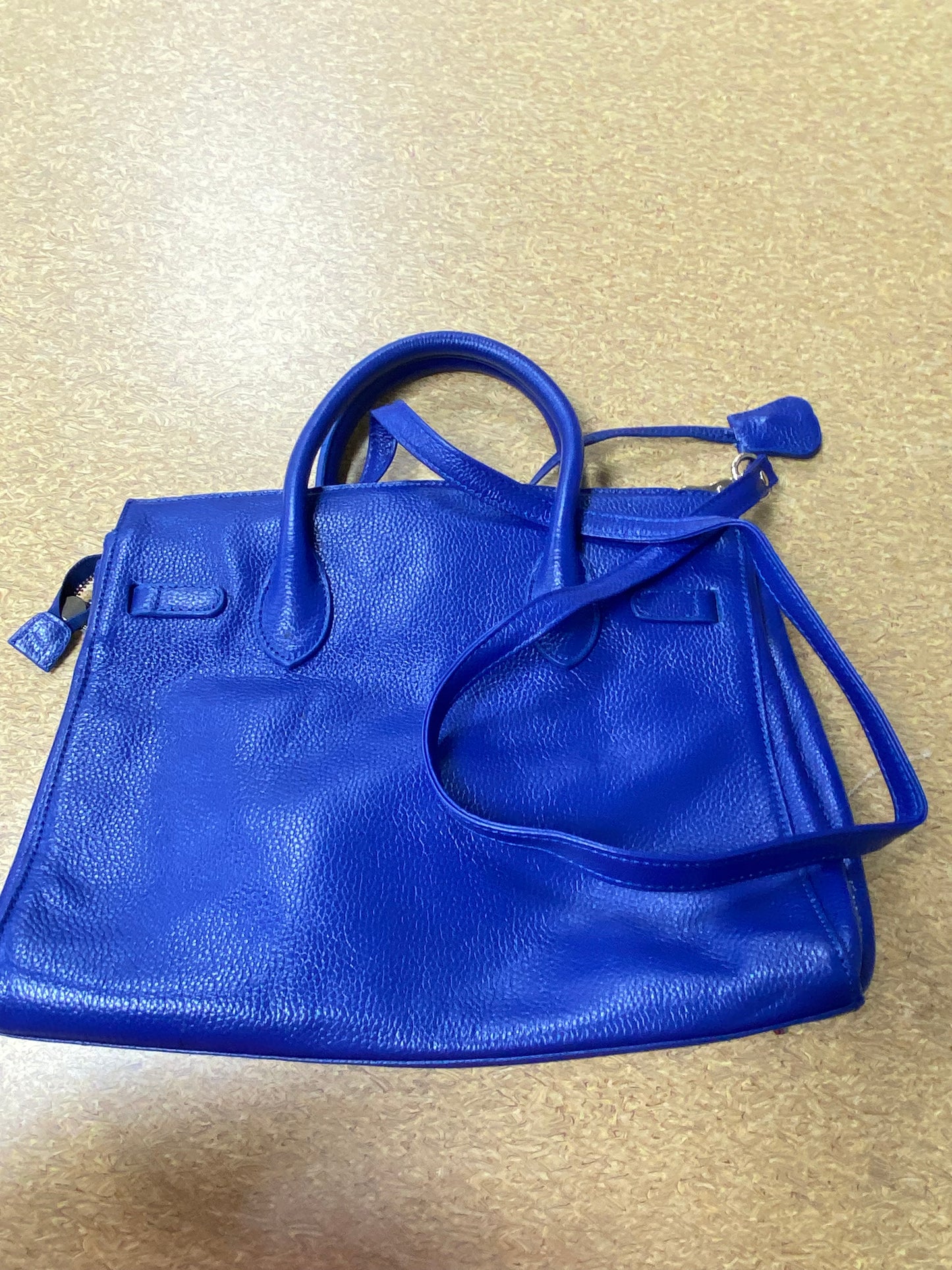 Handbag Luxury Designer By Zenith In Blue, Size:Medium as is!
