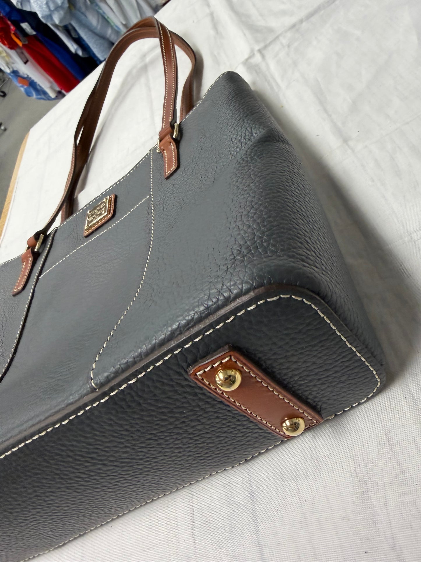 Handbag Designer By Dooney And Bourke In Grey, Size:Medium
