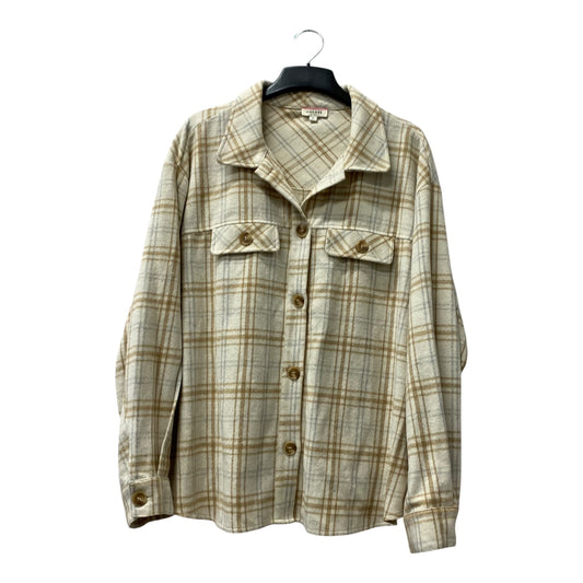 Jacket Shirt By Andree In Tan, Size:3X