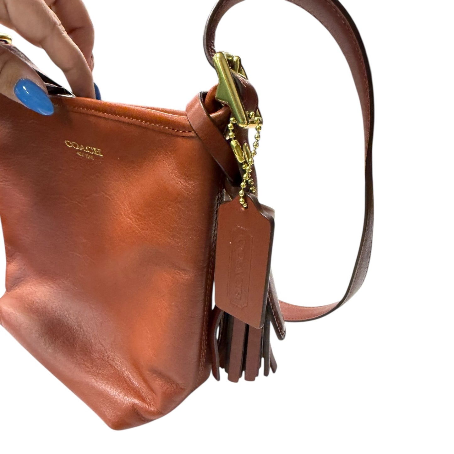 Crossbody Designer By Coach In Brown, Size:Small