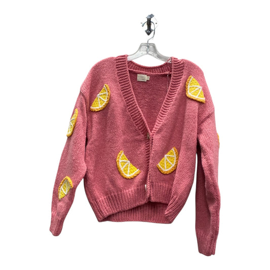 Sweater Cardigan By Dreamers In Pink, Size:Xs
