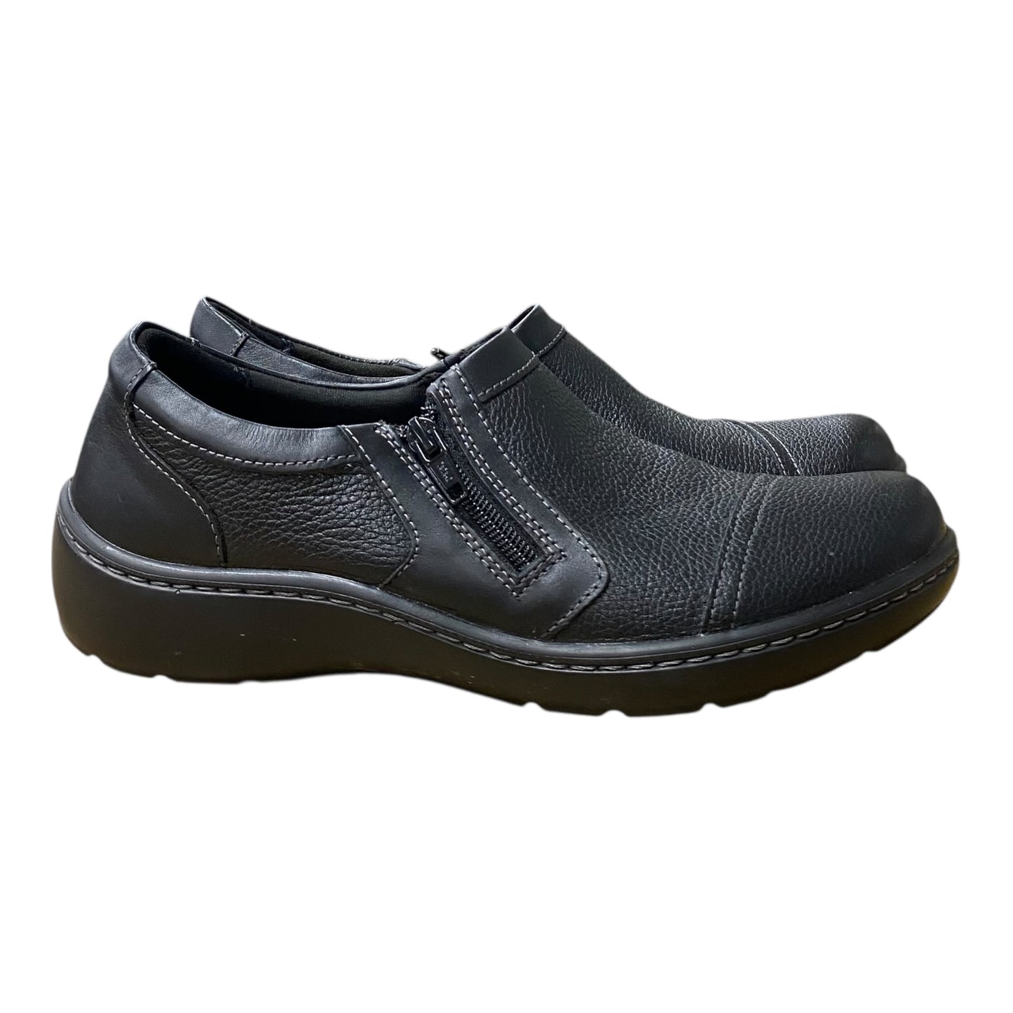 Shoes Flats By Clarks In Black, Size:10