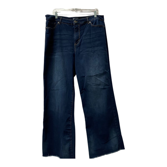 Jeans Wide Leg By Terra & Sky In Blue Denim, Size:16