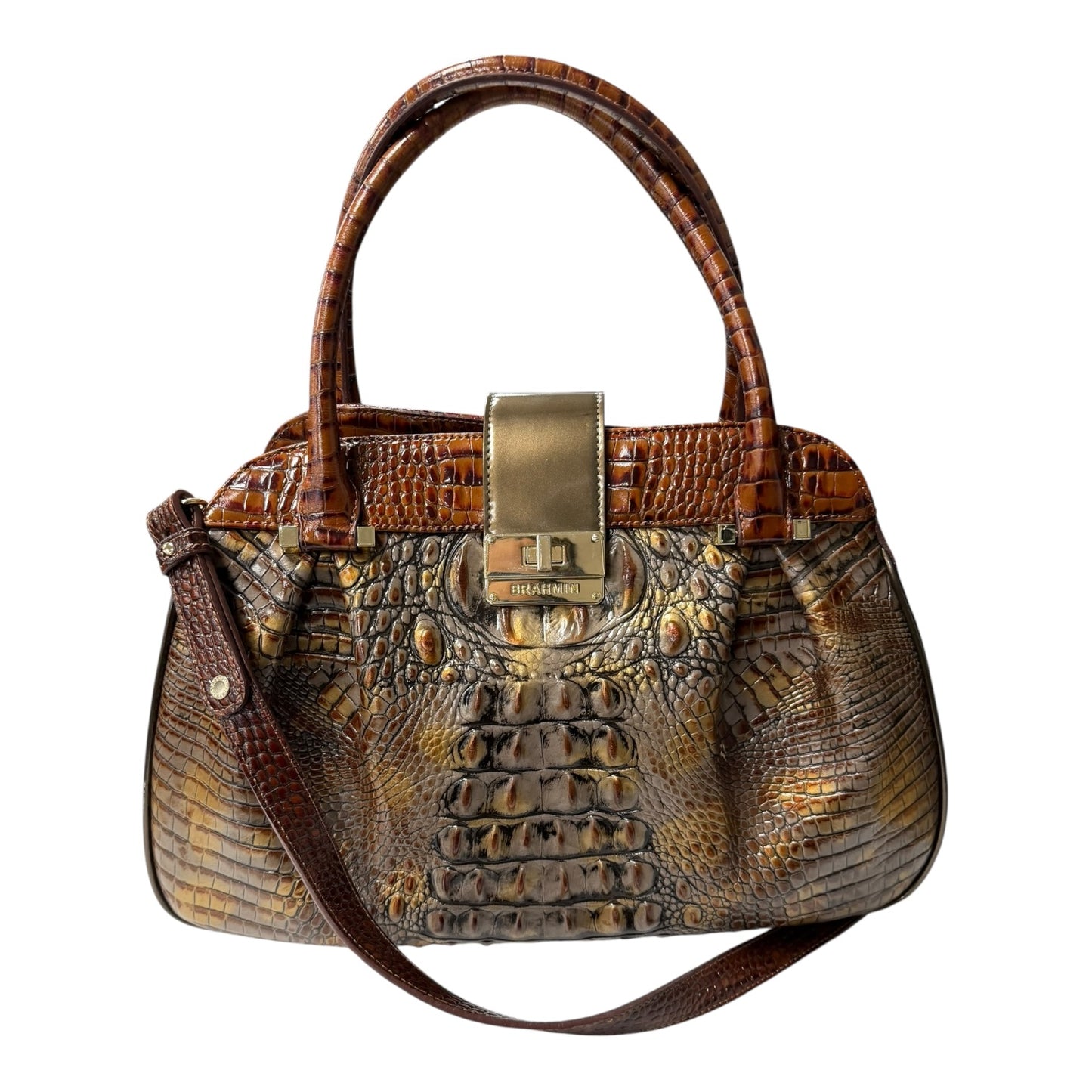 Handbag Designer By Brahmin In Brown, Size:Large