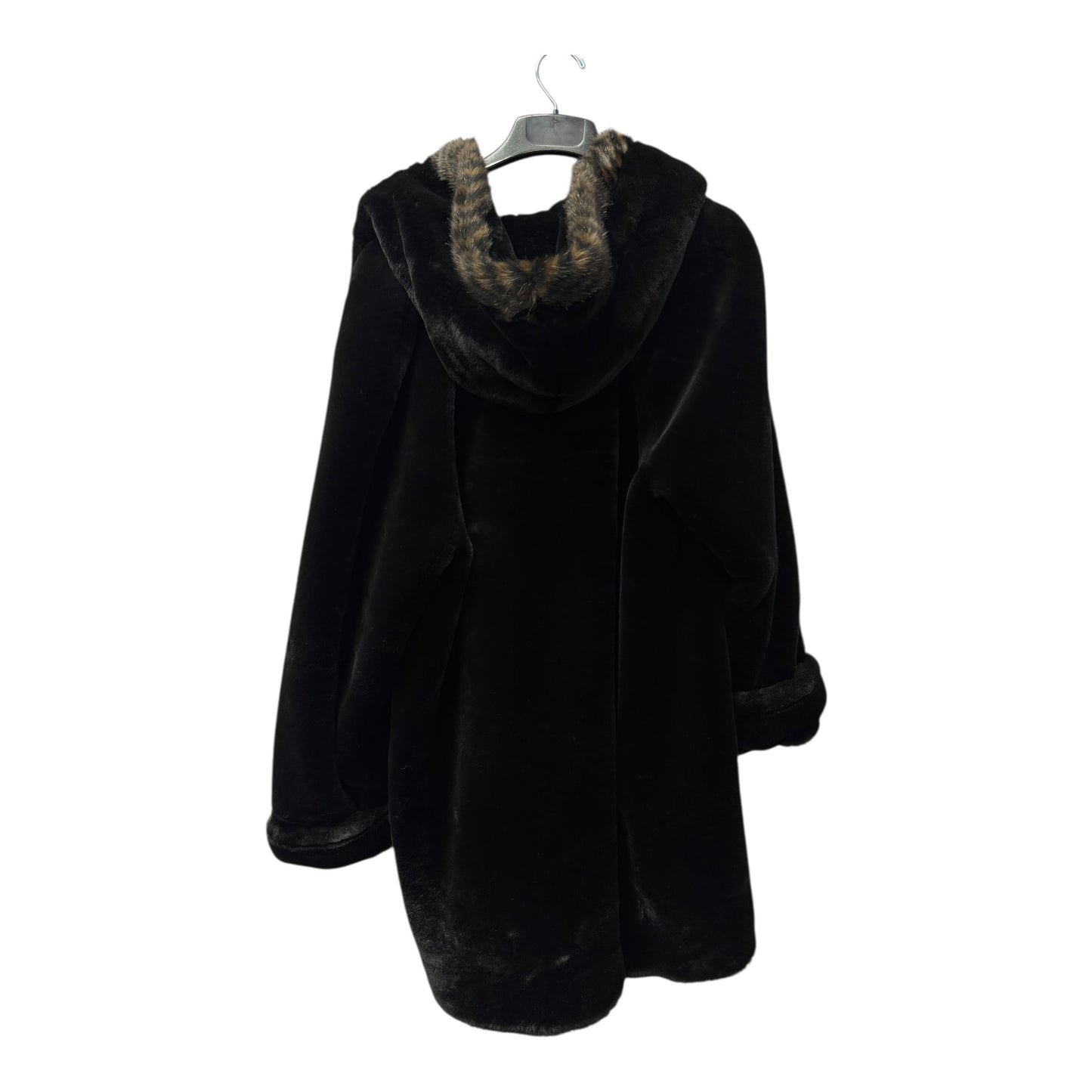 Coat Faux Fur & Sherpa By Gallery In Black, Size:Xl