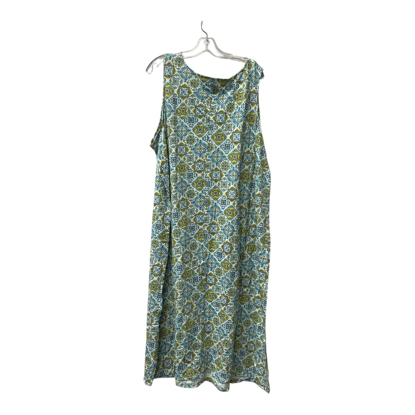 Dress Casual Maxi By Denim And Company In Blue & Yellow, Size:3