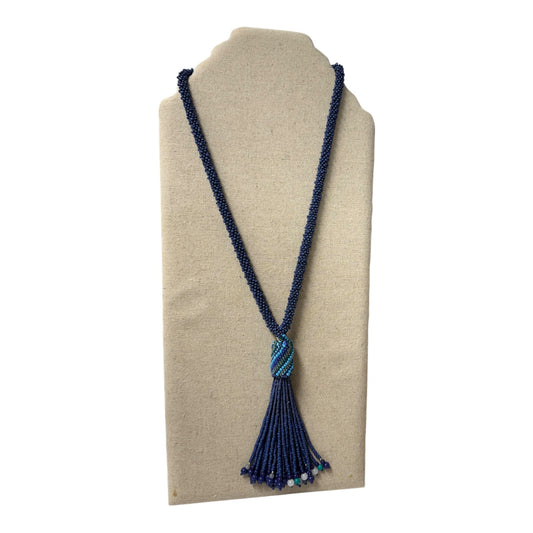 Necklace Lariat & Y-Drop By Chicos In Blue