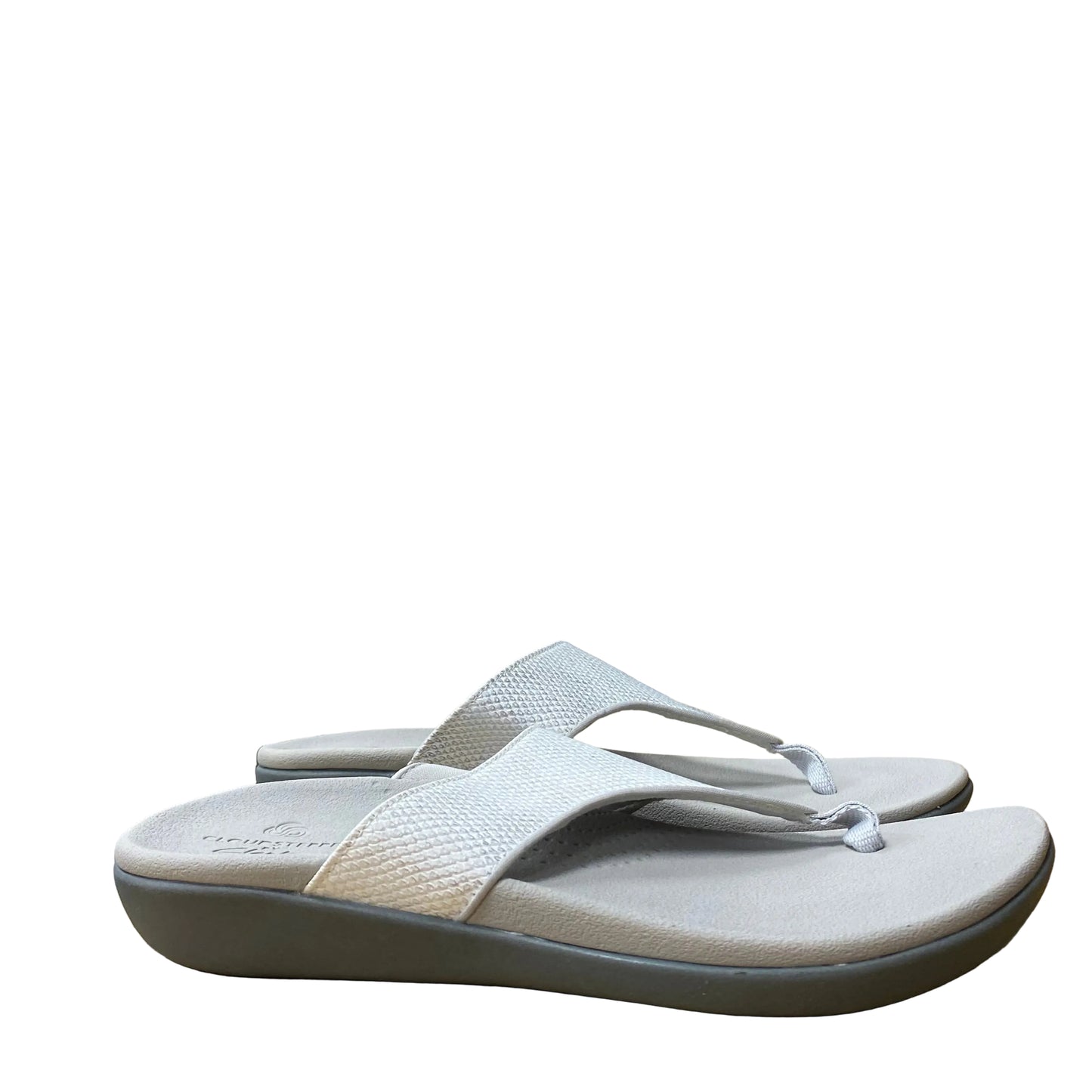 Sandals Flip Flops By Clarks In White, Size:8