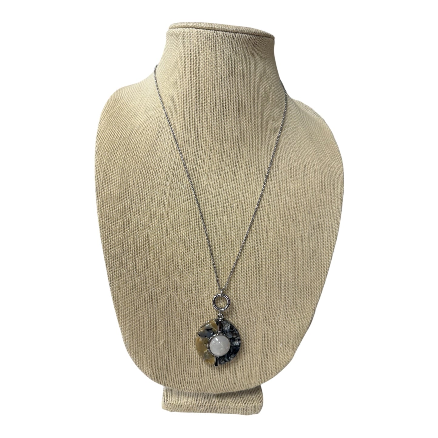 Necklace Pendant By Ann Taylor In Grey