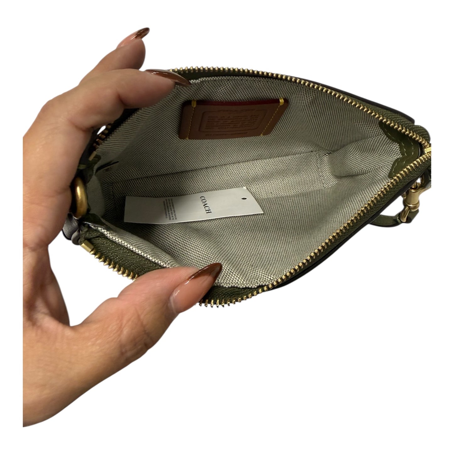 Handbag Designer By Coach In Green, Size:Small