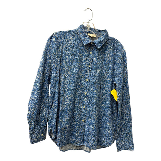 Blouse Ls By Loft In Blue, Size:M