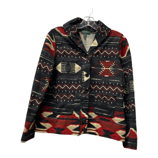 Jacket Shirt By Lauren Jeans Co In Black & Red, Size:22Womens