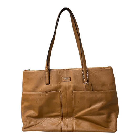 TOTE LEATHER by TAHARI BY ARTHUR LEVINE In BROWN, Size: LARGE