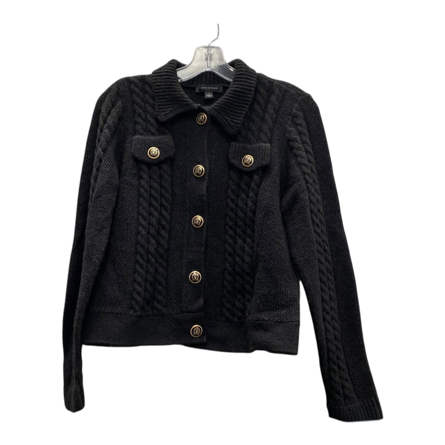 Sweater Cardigan By Ann Taylor In Black, Size:S