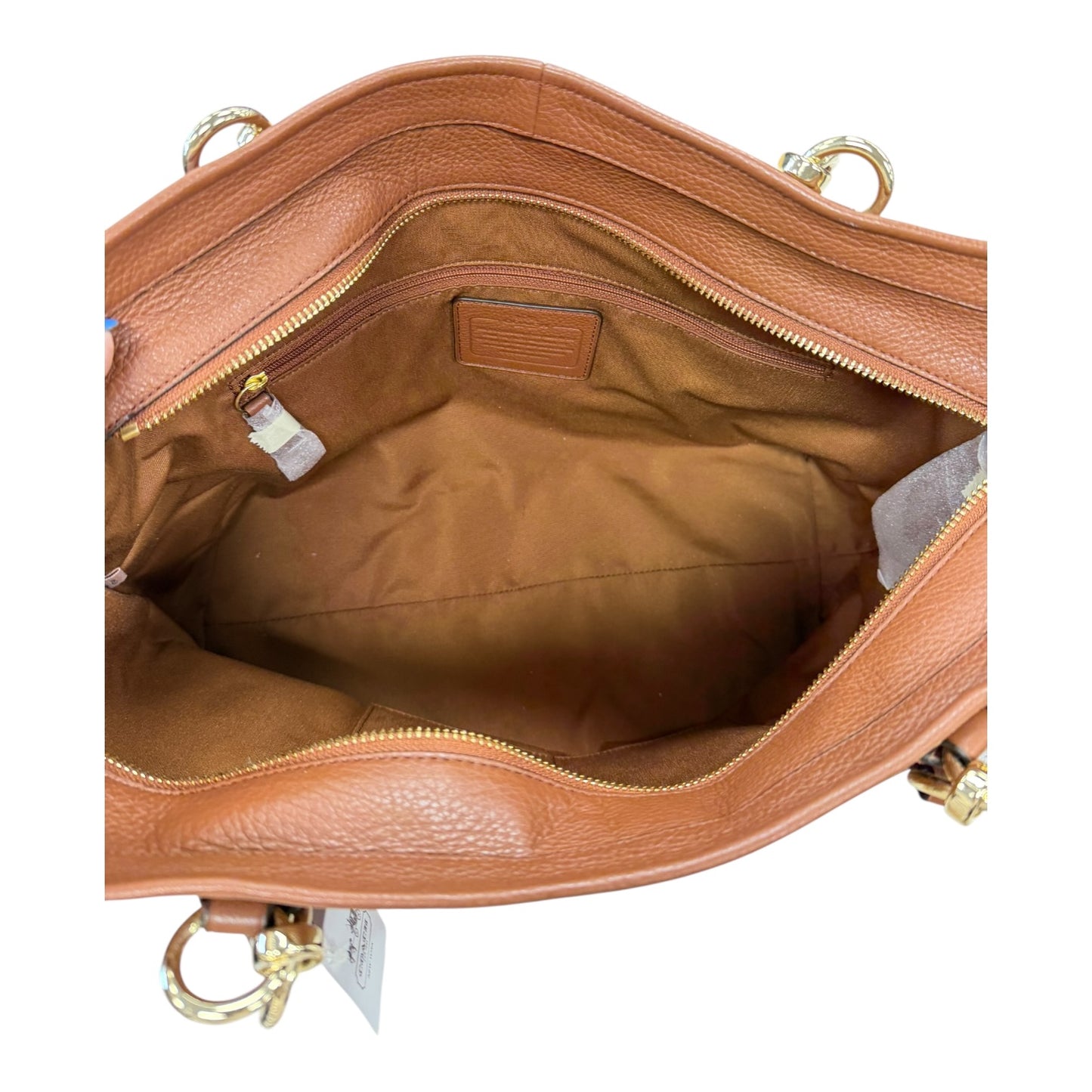 Handbag Designer By Coach In Brown, Size:Large