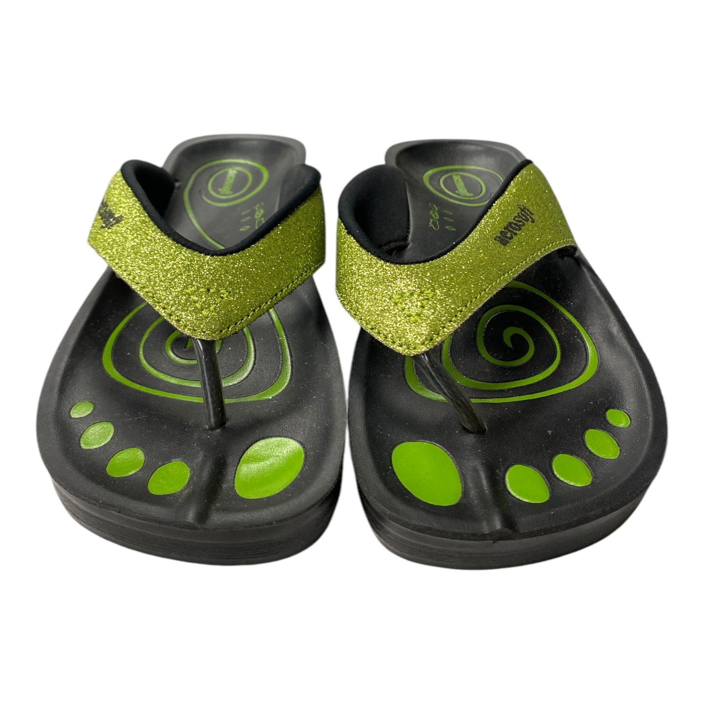 Sandals Flip Flops By Cme In Green, Size:7.5