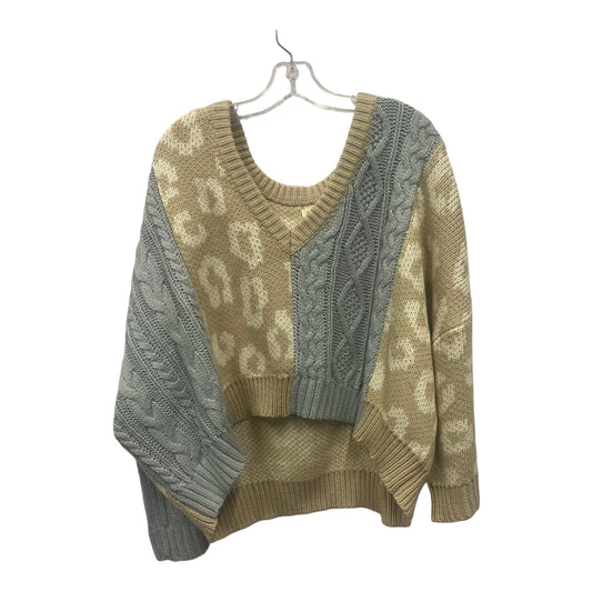 Sweater By Pol In Grey & Tan, Size:M