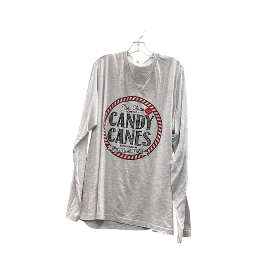 Top Ls By Bella + Canvas In Grey, Size:2X