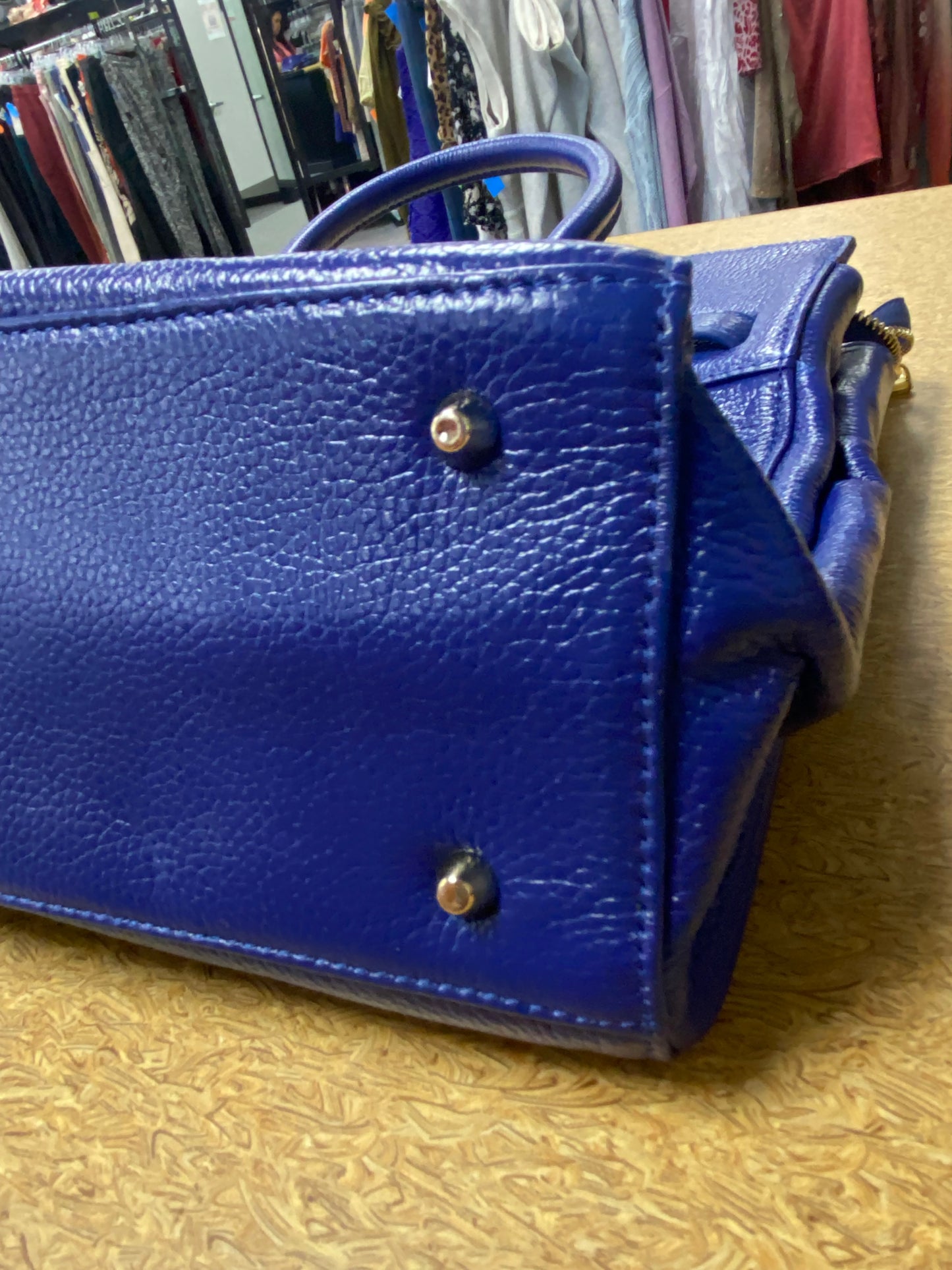 Handbag Luxury Designer By Zenith In Blue, Size:Medium as is!