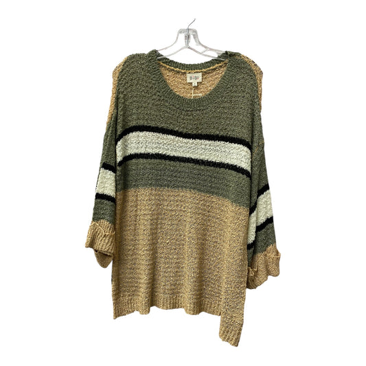 Sweater By Bibi In Green & Tan, Size:M