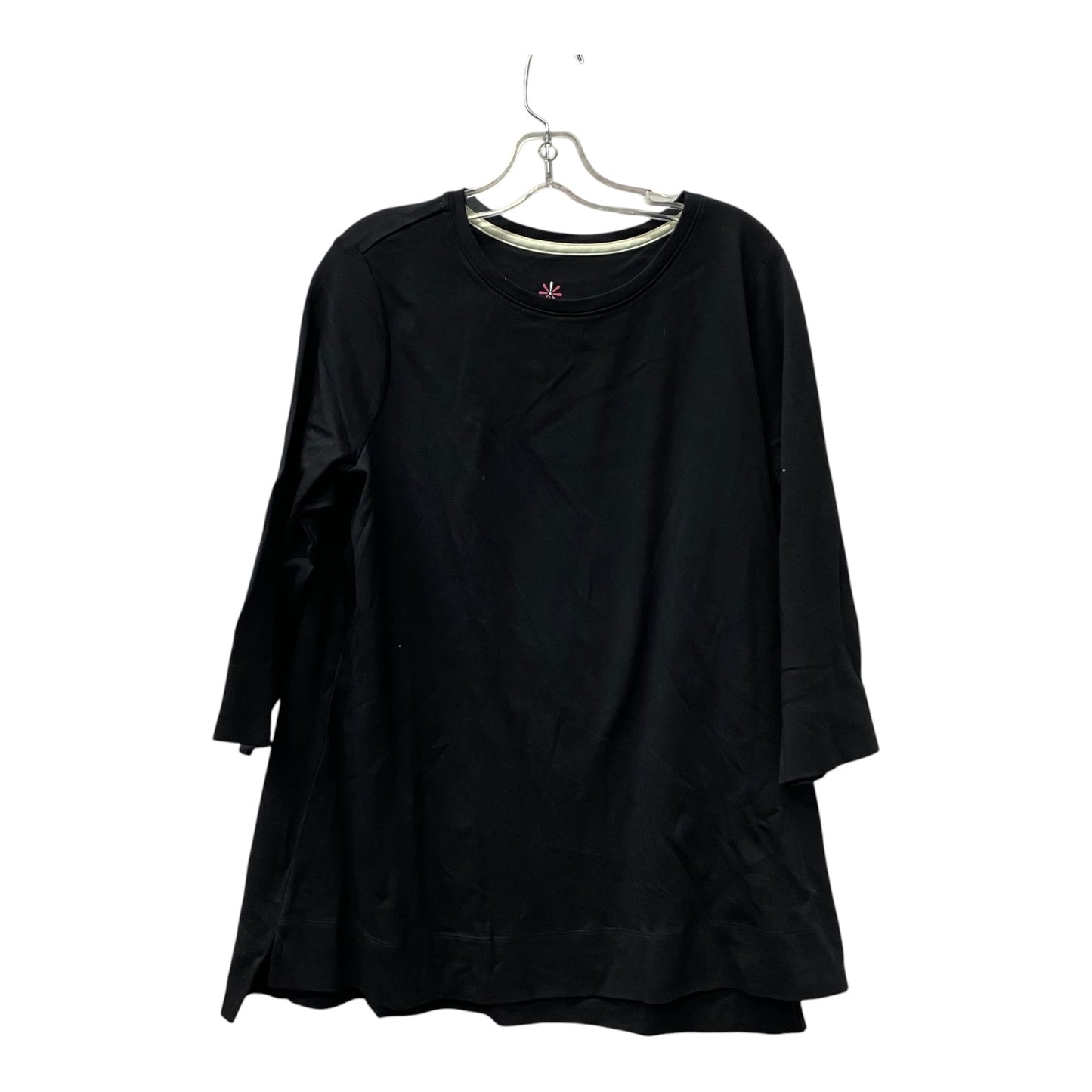 Top 3/4 Sleeve Basic By Isaac Mizrahi Live Qvc In Black, Size:1X