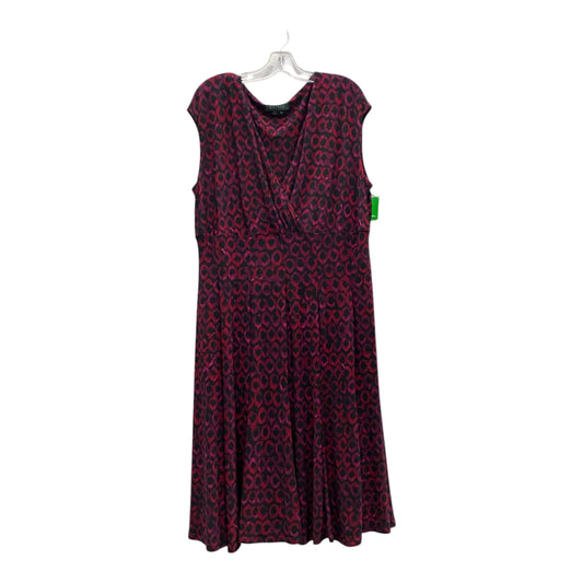 Dress Work By Lauren By Ralph Lauren In Purple & Red, Size:Xl