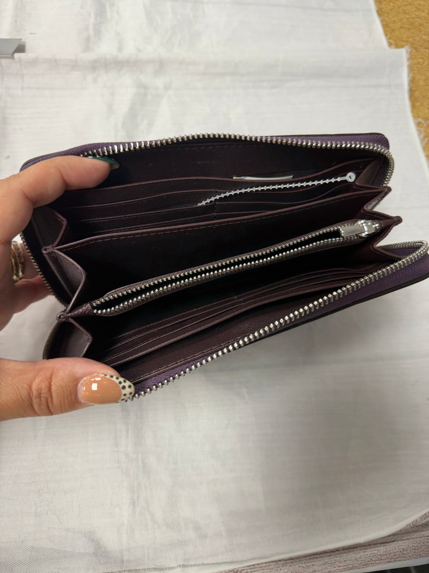 Wallet Designer By Coach In Purple, Size:Large