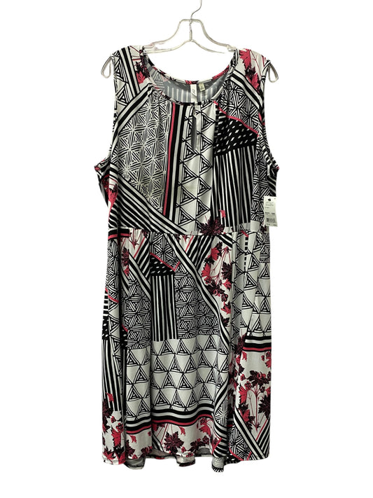 Dress Casual Short By Ny Collection In Black & Pink, Size:2X