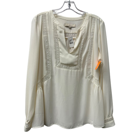 Top Ls By Loft In Cream, Size:M